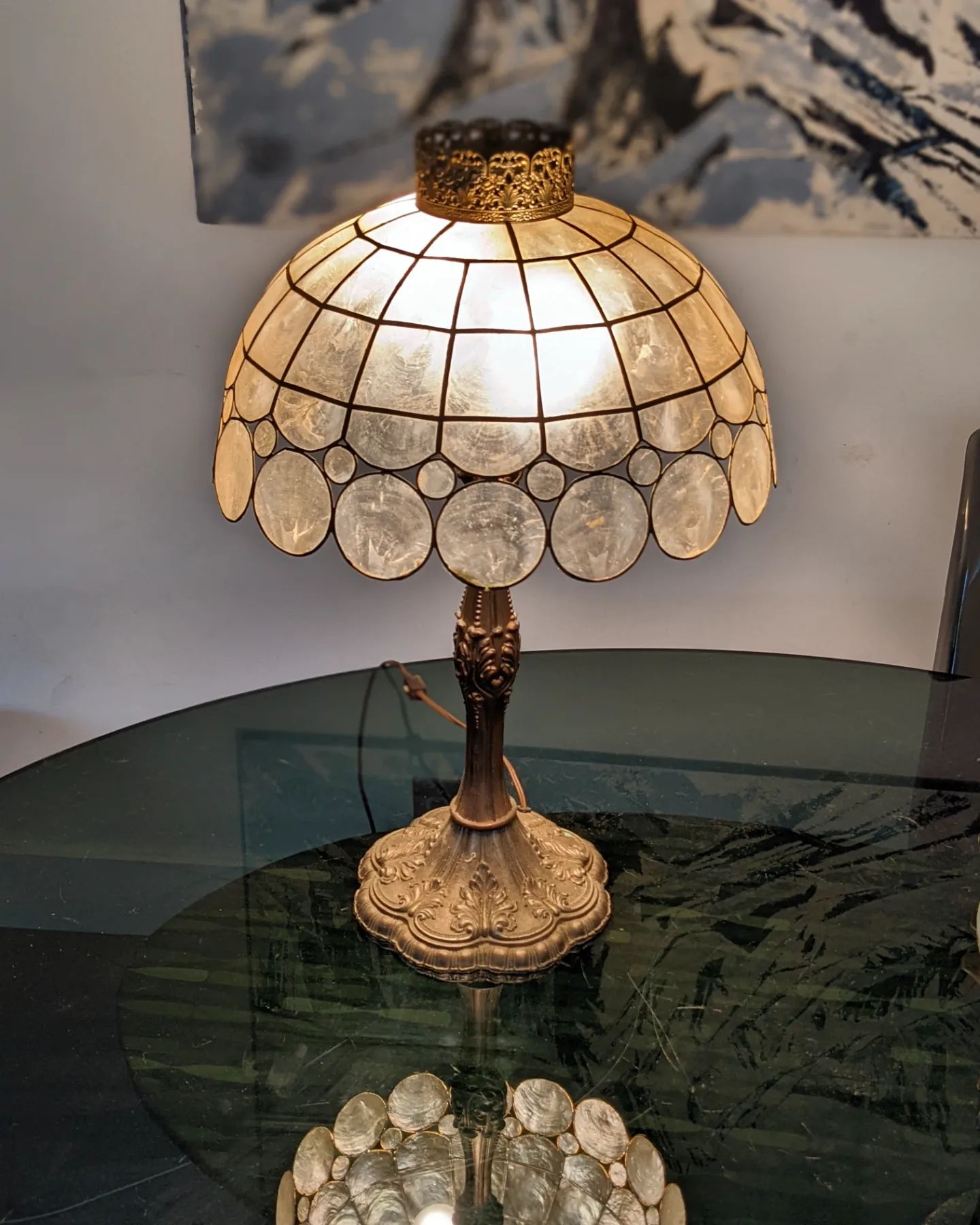 Vintage Capiz Shell Lamp