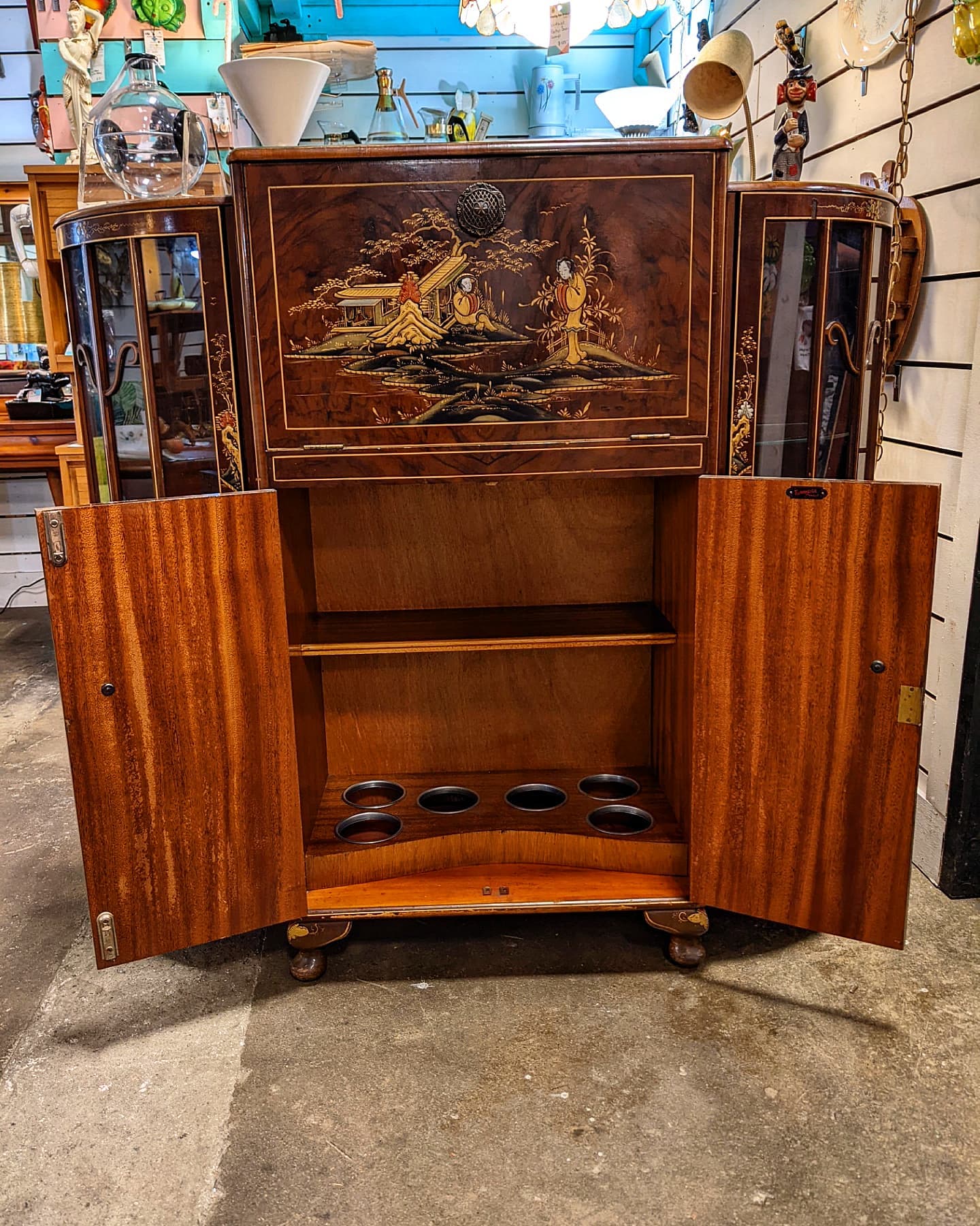 Turnidge of London Walnut Cocktail Cabinet