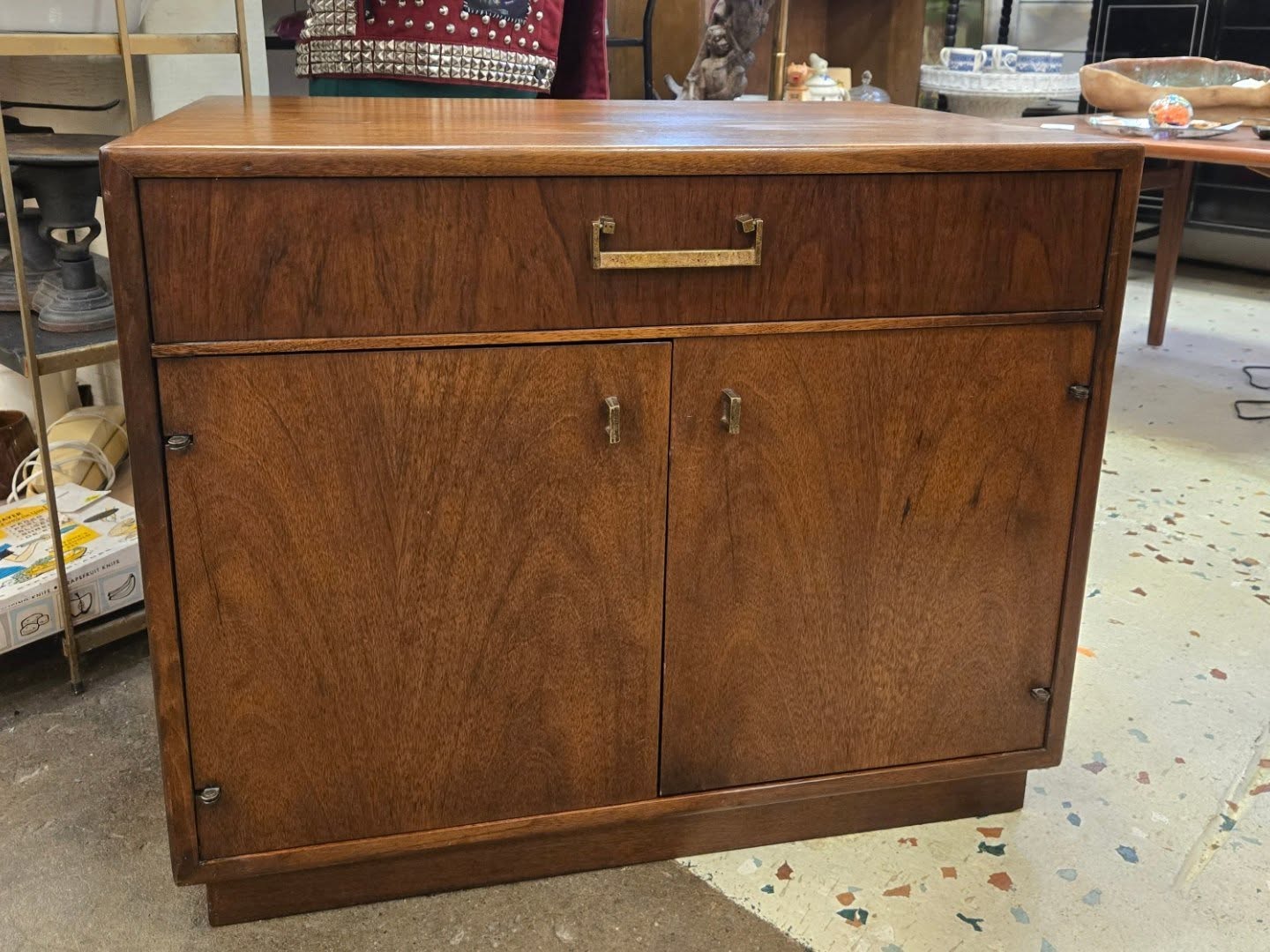 Founders Walnut/Brass Nightstand Pair