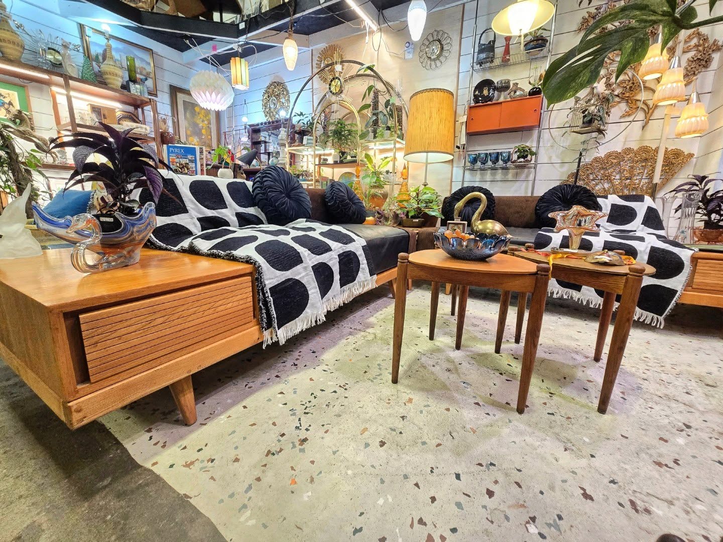 Vintage Mid Century Modern Platform Sectional