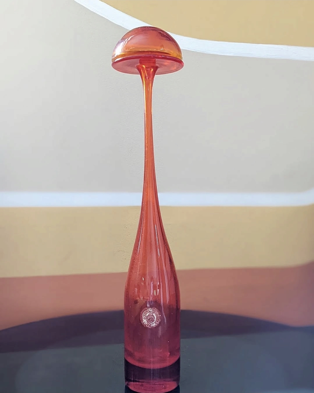 17" Greenwich Flint Craft Tom Connally Mushroom Decanter