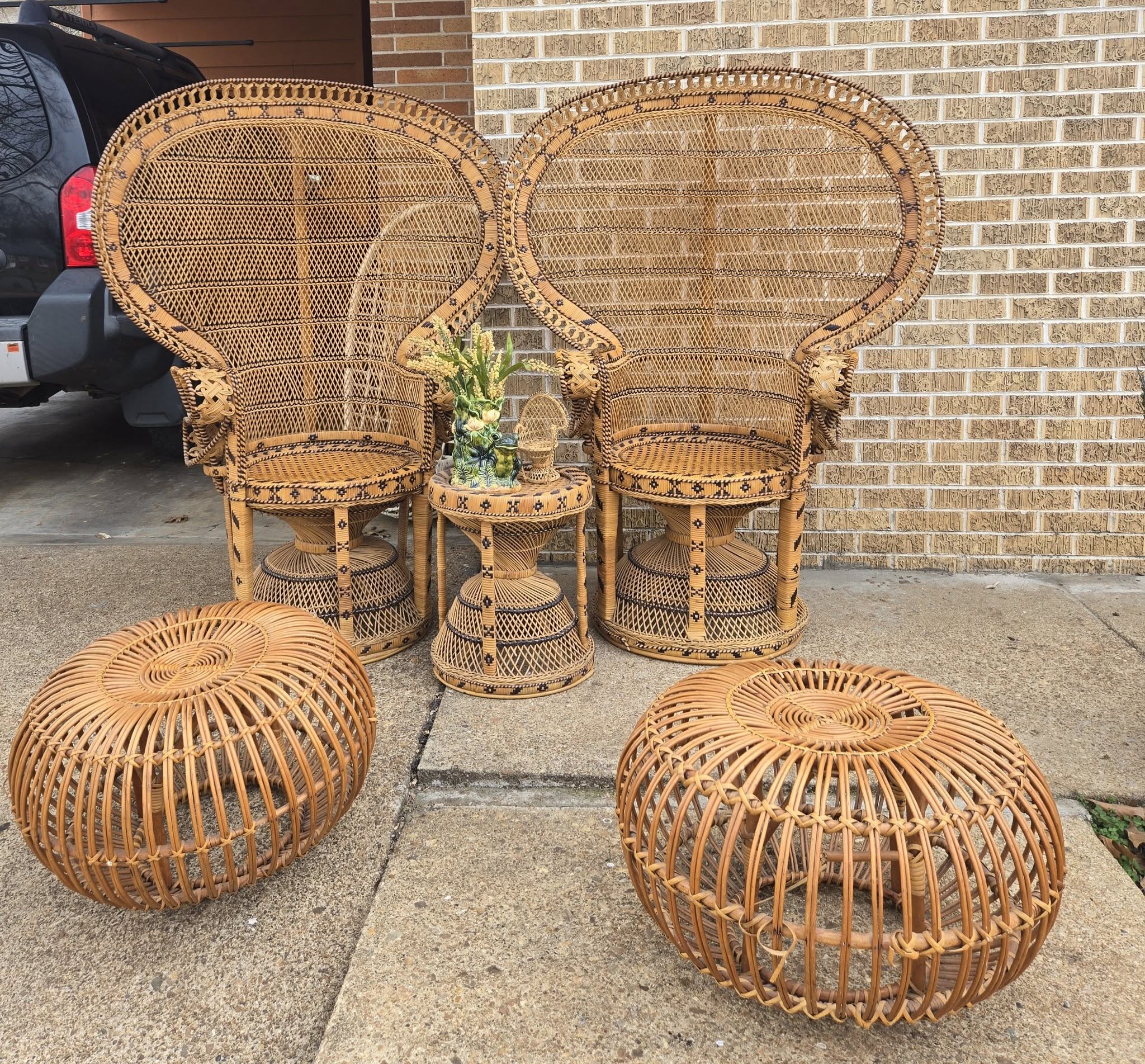 Vintage Peacock Chair Set